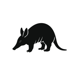 Obraz premium A Black and White Armadillo vector illustration clipart, black color silhouette 