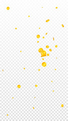 British pound coins falling. Scattered gold GBP