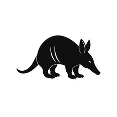 Fototapeta premium A Black and White Armadillo vector illustration clipart, black color silhouette 