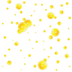 Ferritin round droplets scattered randomly.