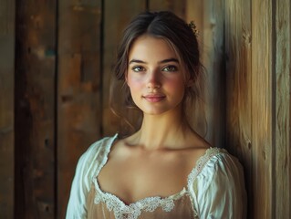 Fototapeta premium Elegant portrait of a woman in folk attire