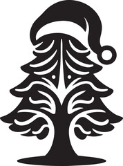 Merry Christmas and Santa Claus Tree Stunning Silhouette Vectors