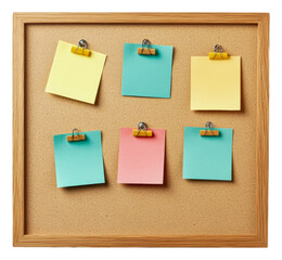 PNG Colorful sticky notes on a board