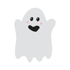 Cute Halloween ghost icon. Vector illustration