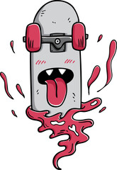 Urban Illustration of Skateboard Cartoon Vector