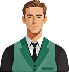 Sharp Gentleman Suit Modern Art Study Power Touch Man Look Essence Portrait Vector Masterpiece Detail Style Perfection Class Classic Confidence Simplicity Elegance Illustration Stylish Watercolor Art