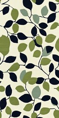 Naklejka premium A vibrant pattern of interwoven green and navy leaves on a warm background