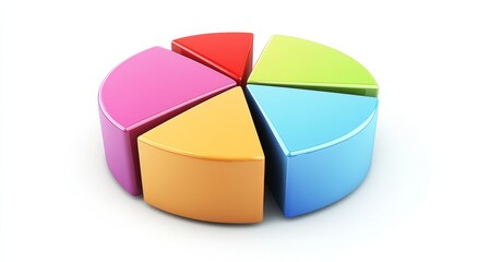Obraz premium Colorful 3D pie charts and bar graphs depicting data analysis and visualization in a business report