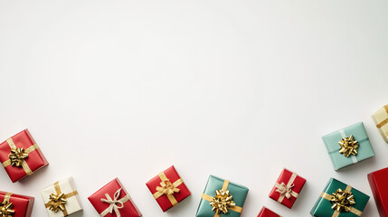 Festive Template - Christmas Gifts on a White Background - Christmas Slide - Santa Claus PowerPoint