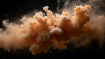 Dynamic cloud of dust and sand, capturing the intense motion and texture of a desert storm or a dirt road. Backgrounds depicting speed, movement of a vehicle stirring up the earth.