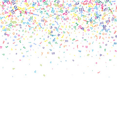 Flying latin letters. Colorful childish scattered