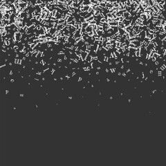 School notebook cover. White chalk  floating