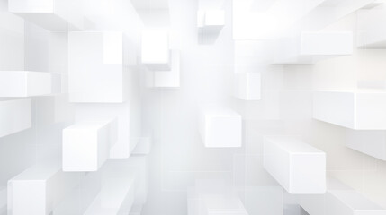 Fototapeta premium Abstract geometric white background consisting of volumetric cubes and rectangles.