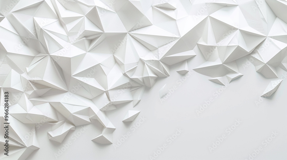 Wall mural simple white background with light geometric patterns.