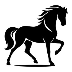 Obraz premium Galloping Horse Silhouette – Bold Black Shape in Powerful Pose