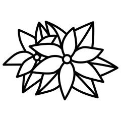 Poinsettia Outline