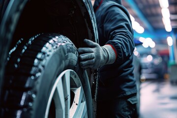 Tire changing at car service Tire changing at car service