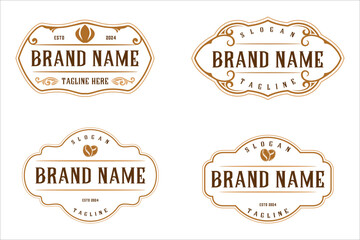 set label logo . vintage emblem decorative badge for brand or product label packaging