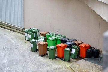 rubbish bins