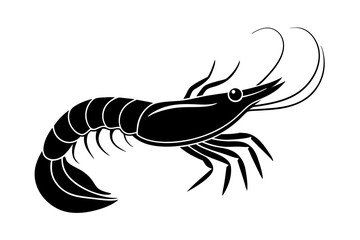 shrimp vector silhouette, shrimp icon vector, Sea lobster	
