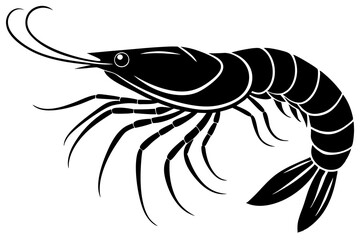 shrimp vector silhouette, shrimp icon vector, Sea lobster	