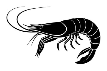 shrimp vector silhouette, shrimp icon vector, Sea lobster	