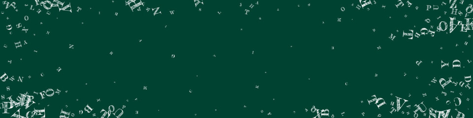 School notebook cover. White chalk  floating