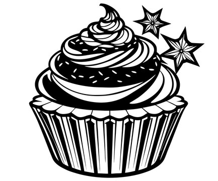 recommend clip art: Cupcake silhouette vector illustration