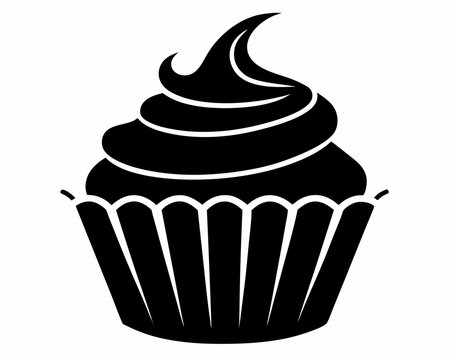 recommend clip art: Cupcake silhouette vector illustration