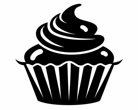 recommend clip art: Cupcake silhouette vector illustration