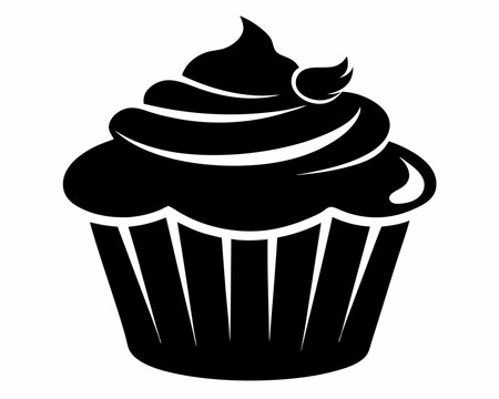 recommend clip art: Cupcake silhouette vector illustration