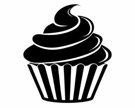 recommend clip art: Cupcake silhouette vector illustration