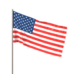 american flag isolated on white
