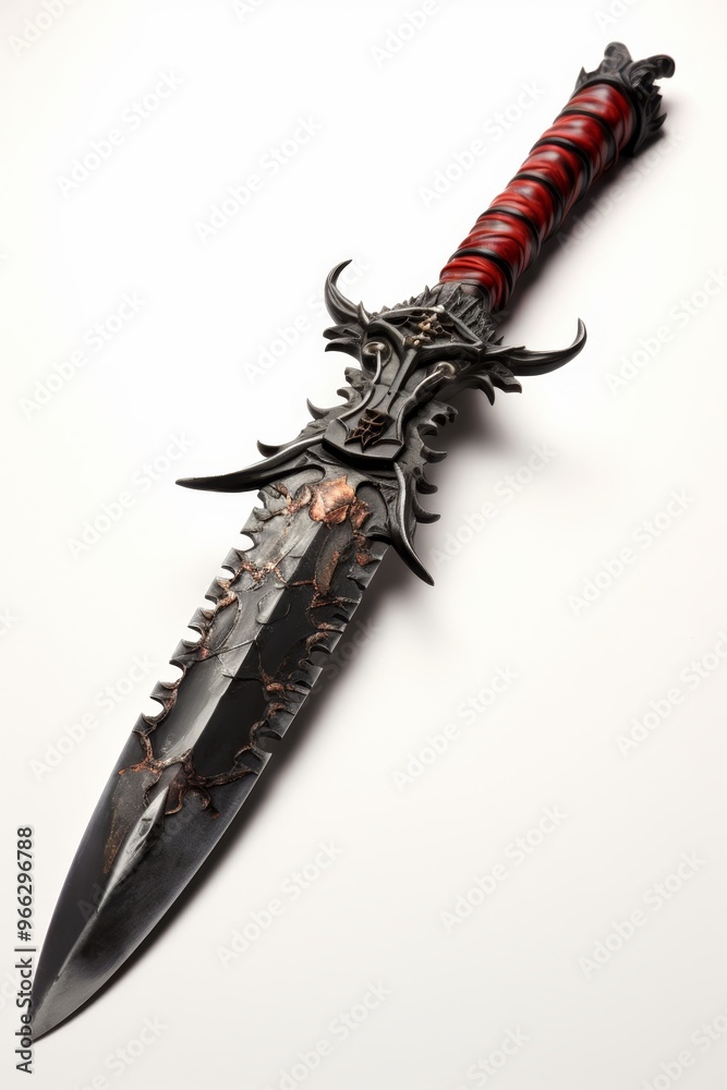 Poster Isolated dagger on a clean white background  a minimalist and sharp design element