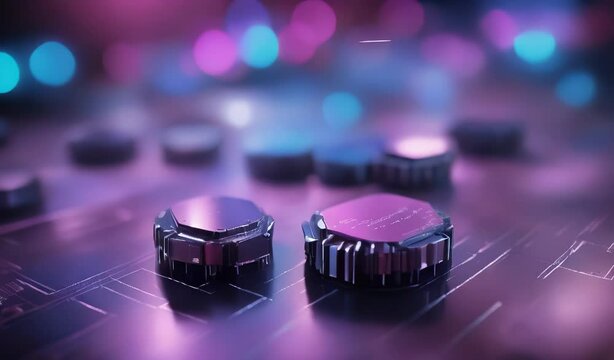 "Futuristic Circuit Board Close-Up"