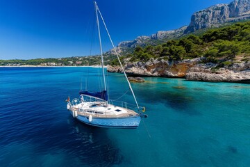A sailing cruise from Cassis, with passengers learning how to navigate the boat while soaking up the sun and sea breeze