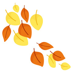 Bright autumn leaves are falling