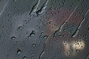 water on the windshield