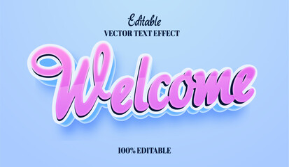 Welcome poster text effect editable advertisement and display customizable font style