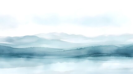 Obraz premium A serene abstract watercolor landscape featuring soft hues blending seamlessly, providing ample copy space for text or branding,No blurriness