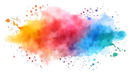 A vibrant abstract watercolor splash with realistic textures, ideal for use as a backdrop, with a light solid color background,No blurriness