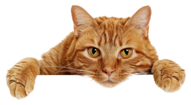 PNG Curious cat peeking over edge