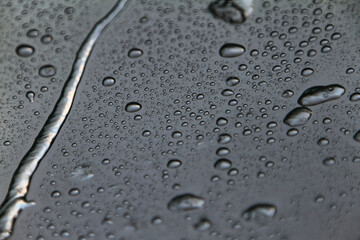 water drops on a surface