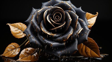 a black rose on a black background.