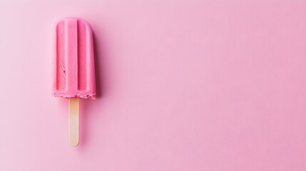 A single ice cream stick placed at an angle on a soft, solid color backdrop, emphasizing its natural texture,No blurriness