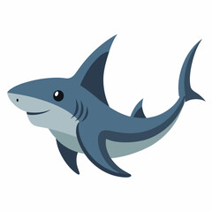  Lantern Shark vector art illustration on white background