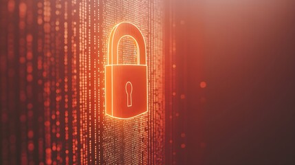 A close-up image of a digital lock on a computer screen, symbolizing data security with a light solid color background,No blurriness