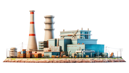 Obraz premium PNG Nuclear powerplant architecture factory white background.