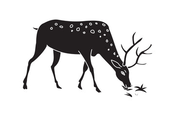 Deer vector, Silhouette illustration. Silhouette of a deer, icon, vector, logo. Vector illustration.