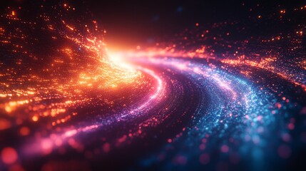 Obraz premium Digital representation of internet freedom with flowing lights and vibrant colors in a virtual space